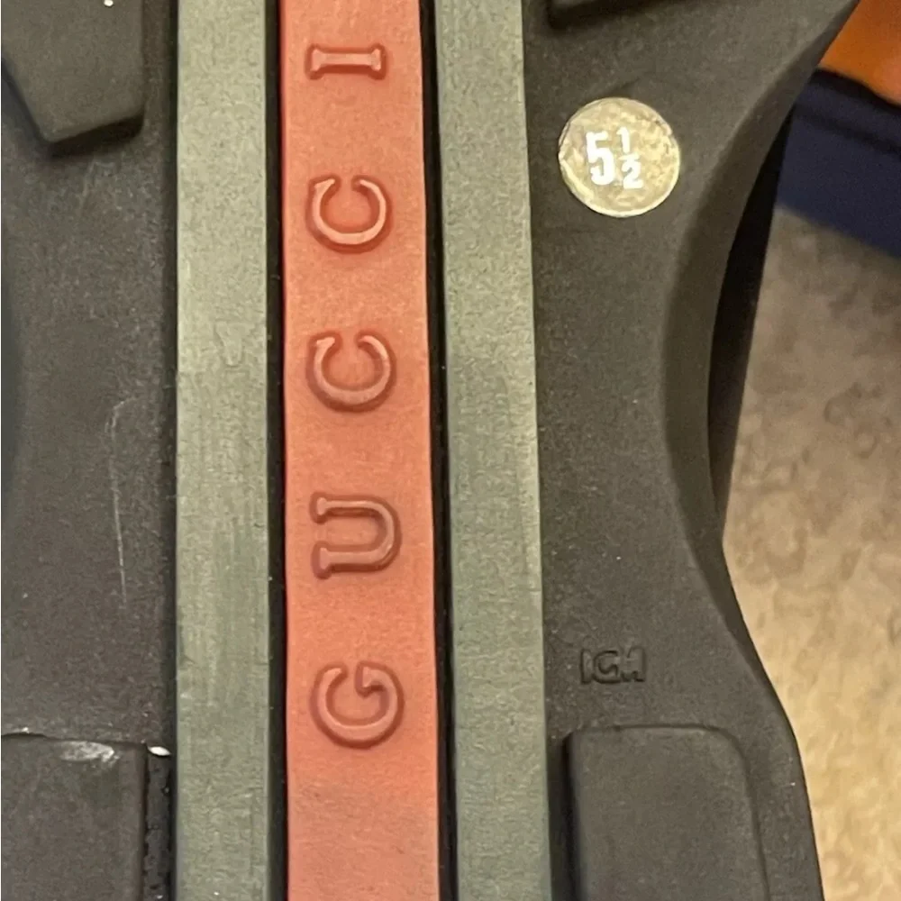 Gucci Women’s Shoes Black Orange Sneakers NWT SAKS FIFTH AVE AUTH 5.5 Leather - Picture 10 of 12